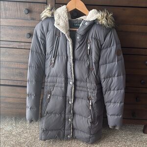 Ralph Lauren Gray Hooded Puffer Coat
